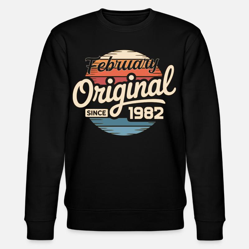 Février 1982 Anniversaire : Février 1982 - Sweat bio CHANGER Stanley/Stella Unisexe - noir