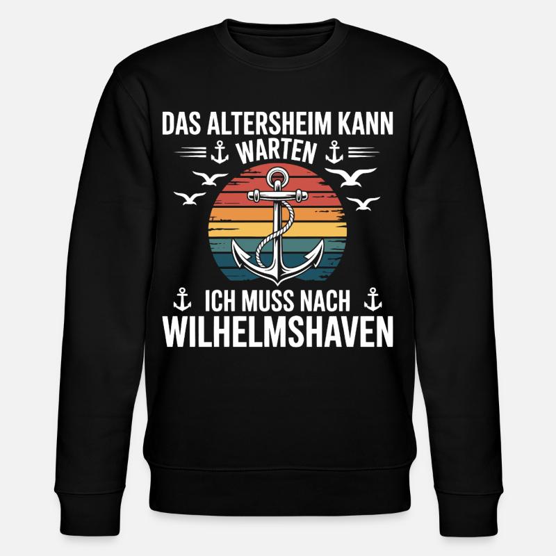 Wilhelmshaven Sprüche Wilhelmshavener Spruch - Stanley/Stella Unisex Bio-Sweatshirt CHANGER  - Schwarz