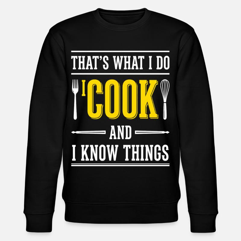 Koch Spruch Typografie Küche - Stanley/Stella Unisex Bio-Sweatshirt CHANGER  - Schwarz