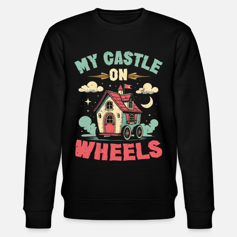 Tiny House My Castle On Wheels - Stanley/Stella Unisex Bio-Sweatshirt CHANGER  - Schwarz