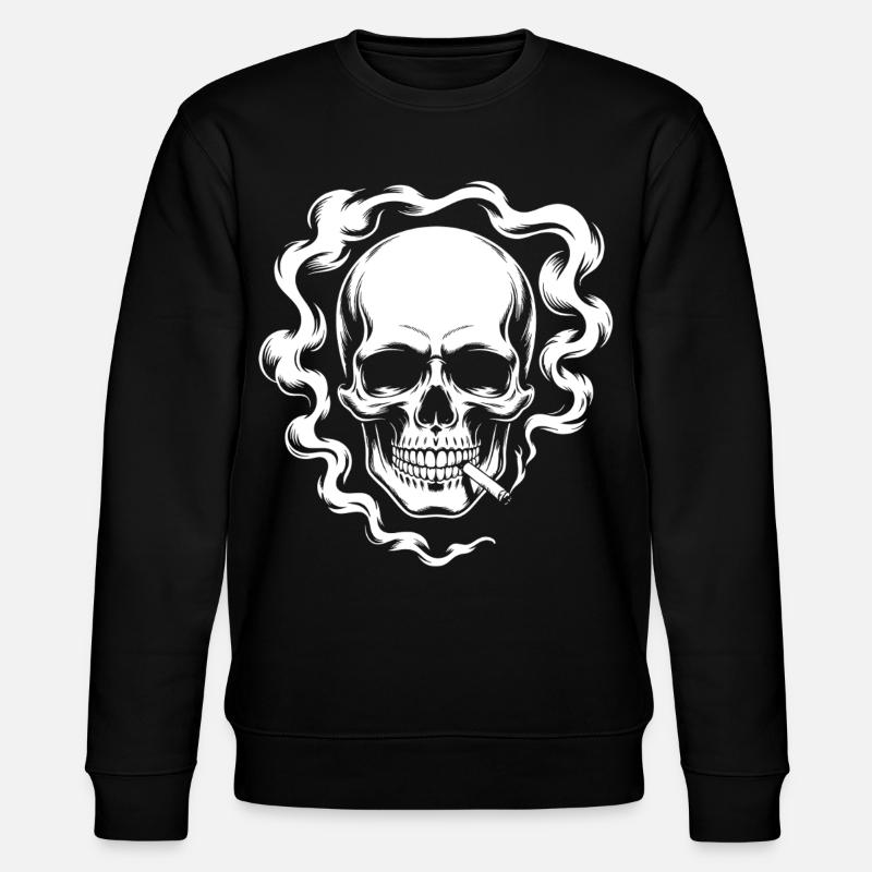 Smoking Skull Design - Stanley/Stella Unisex Bio-Sweatshirt CHANGER  - Schwarz