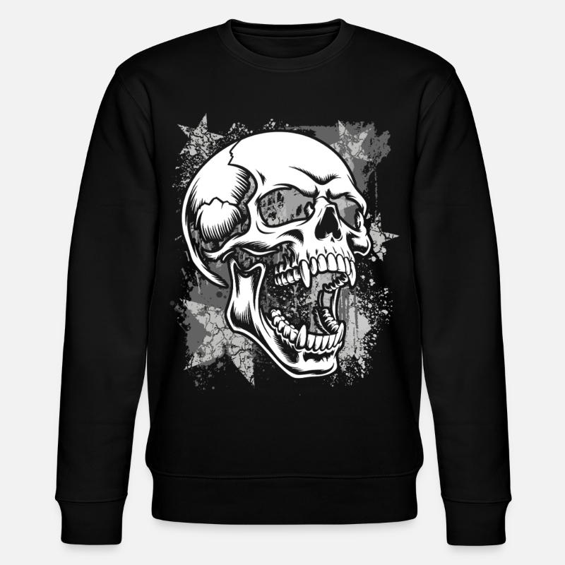 Grunge Schädel Farbspritzer - Stanley/Stella Unisex Bio-Sweatshirt CHANGER  - Schwarz