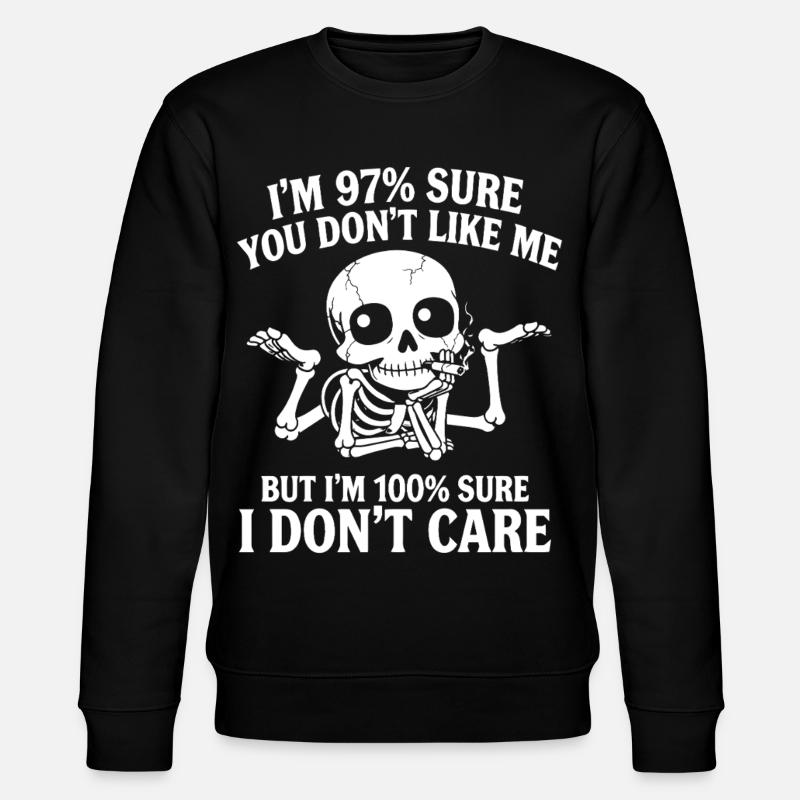 Skeleton Attitude I Don't Care - Stanley/Stella CHANGER Unisex Organic Sweatshirt - black