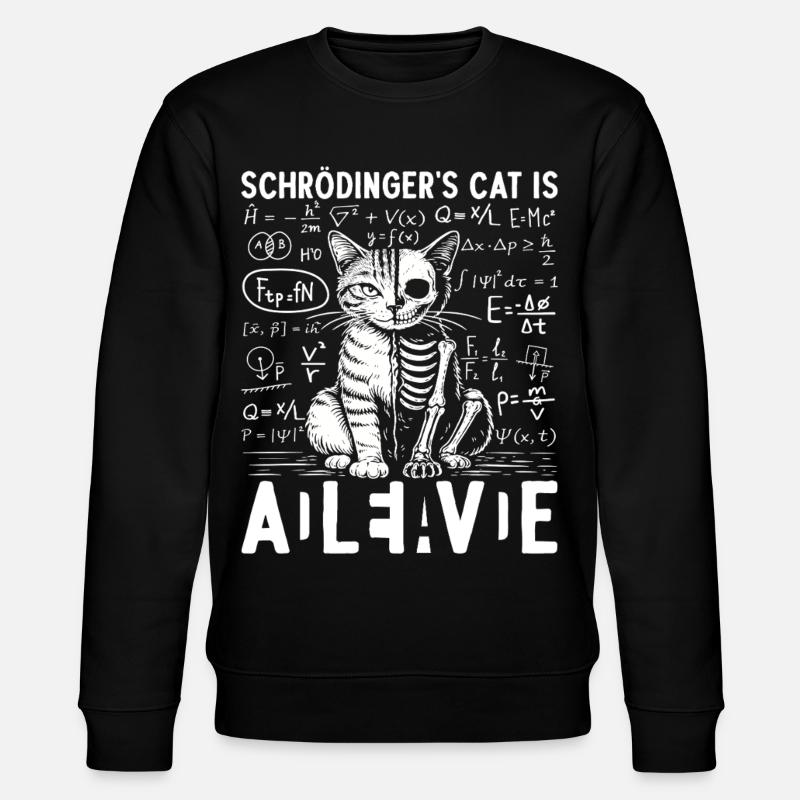 Le chat vivant de Schrödinger - Sweat bio CHANGER Stanley/Stella Unisexe - noir