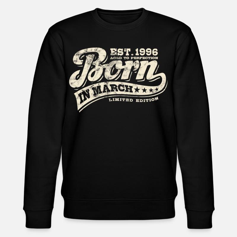 Né en mars 1996 - Anniversaire - Cadeau - Sweat bio CHANGER Stanley/Stella Unisexe - noir