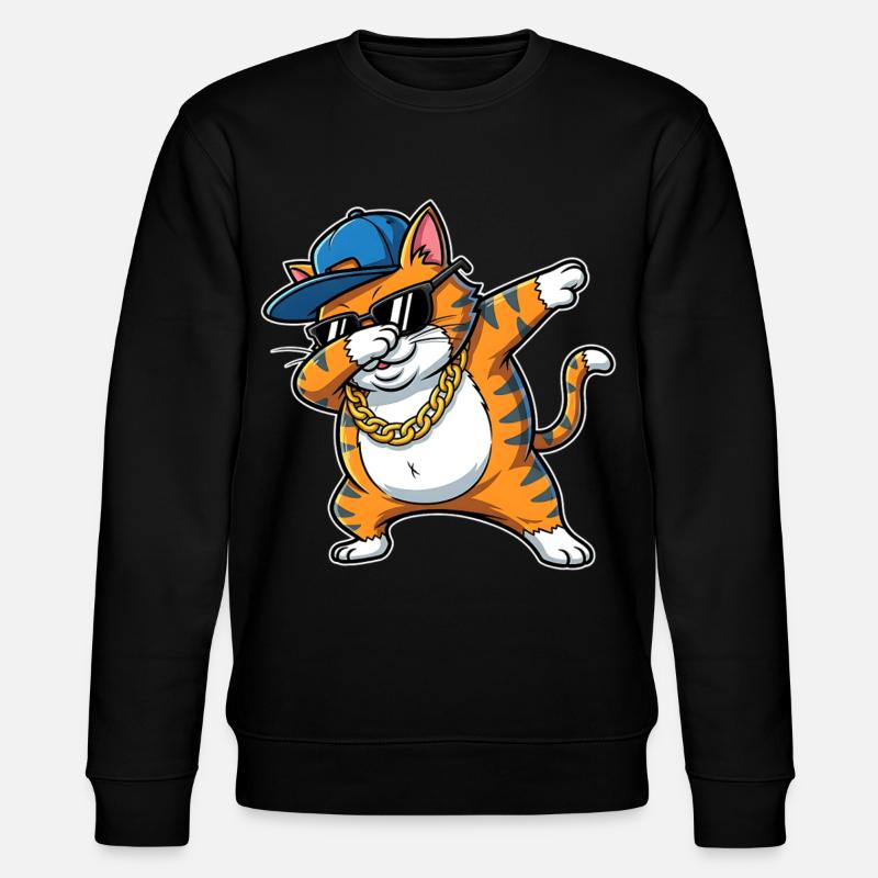 Dessin animé hip-hop cool du chat - Sweat bio CHANGER Stanley/Stella Unisexe - noir