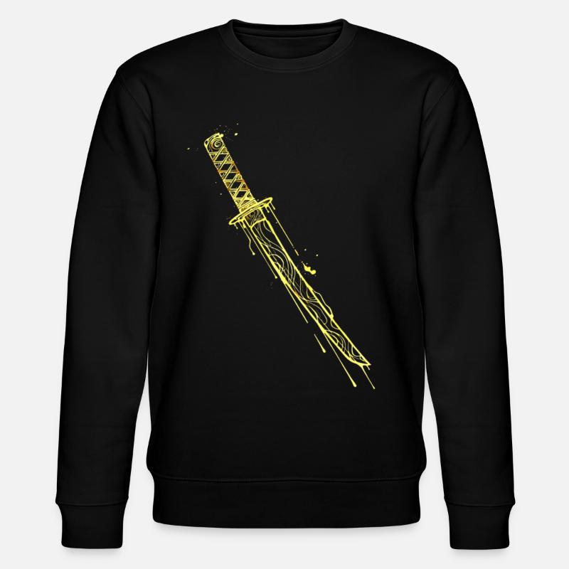 Goldenes Katana Samurai Schwert  - Stanley/Stella Unisex Bio-Sweatshirt CHANGER  - Schwarz