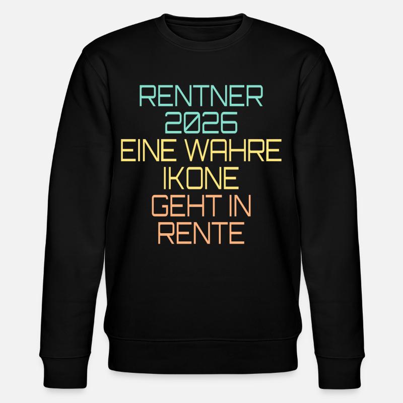 Rentner 2026 Ikone Rente - Stanley/Stella Unisex Bio-Sweatshirt CHANGER  - Schwarz