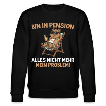 Pensioner Chilled quokka in a deck chair - Stanley/Stella CHANGER Unisex Organic Sweatshirt - black - Front - Nik (191cm) & Marisol (170cm)