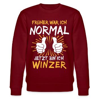 Winzer Spruch - Sweat bio CHANGER Stanley/Stella Unisexe - bordeaux - Devant - Nik (191cm) & Marisol (170cm)