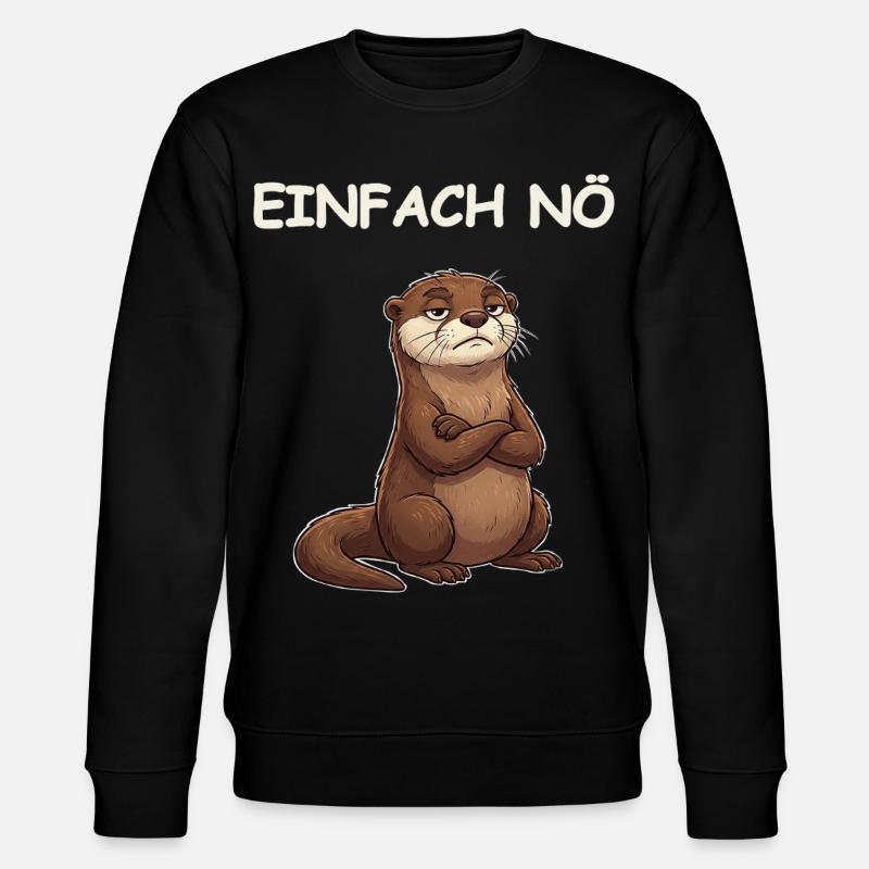 Lustiger Spruch Otter - Stanley/Stella Unisex Bio-Sweatshirt CHANGER  - Schwarz
