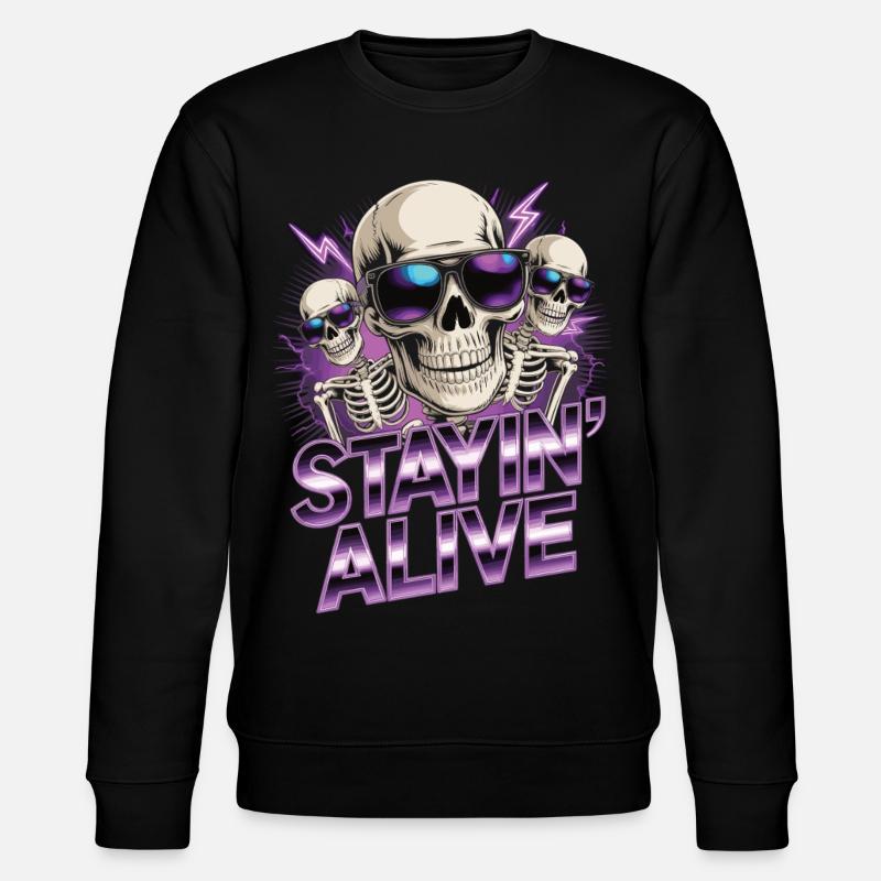 T-shirt Retro Skull – Conception néon - Sweat bio CHANGER Stanley/Stella Unisexe - noir