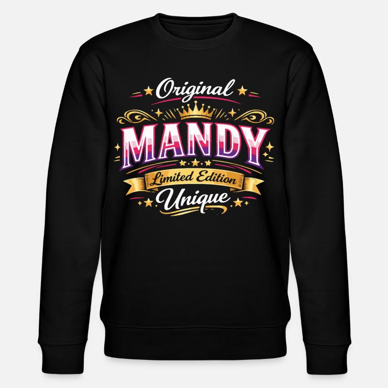 Mandy Name - Stanley/Stella CHANGER Unisex Organic Sweatshirt - black