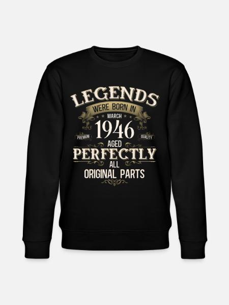 80 års fødselsdagsgave mand vintage marts 1946 - Stanley/Stella økologisk unisex-sweatshirt CHANGER  - sort