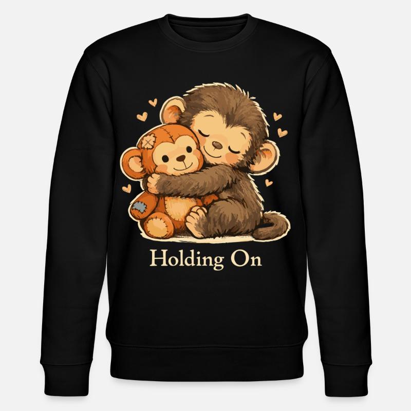 Anxious Monkey Emotional Support - Stanley/Stella CHANGER Unisex Organic Sweatshirt - black