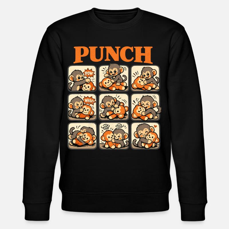 Singe Cooler Punch Bébé Singe mignon - Sweat bio CHANGER Stanley/Stella Unisexe - noir