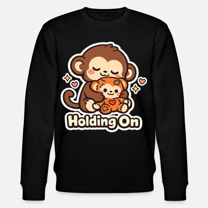 Punch Macaque Holding On - Stanley/Stella Unisex Bio-Sweatshirt CHANGER  - Schwarz