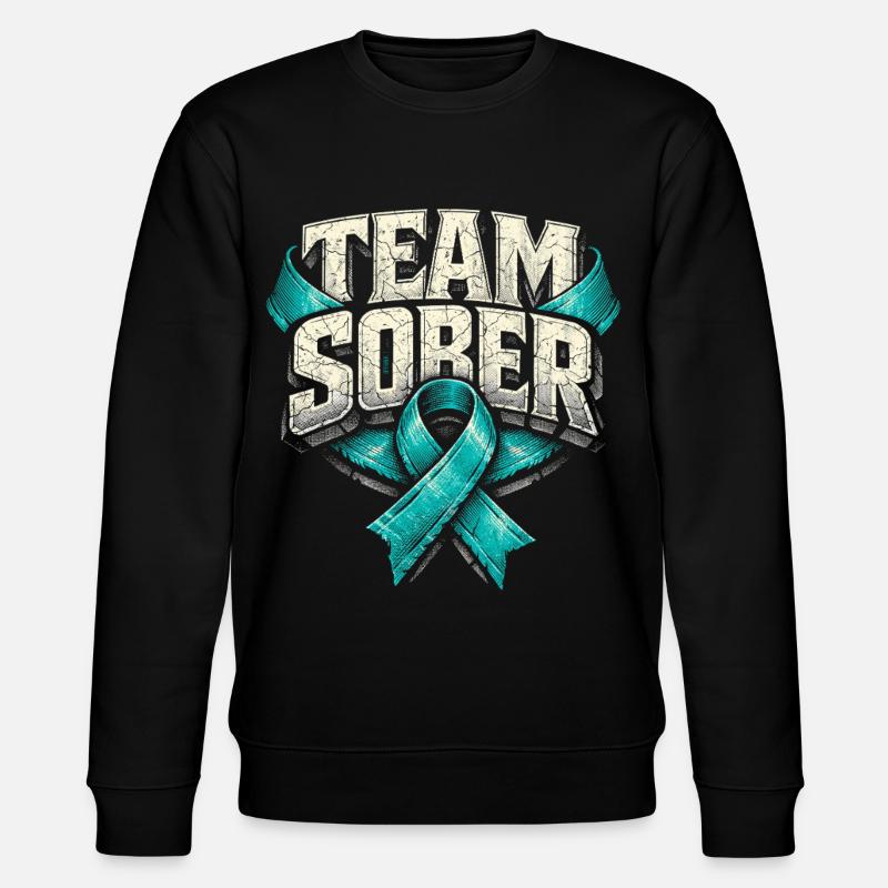 Detoxification Withdrawal Addicted Team Sober - Stanley/Stella CHANGER Unisex Organic Sweatshirt - black