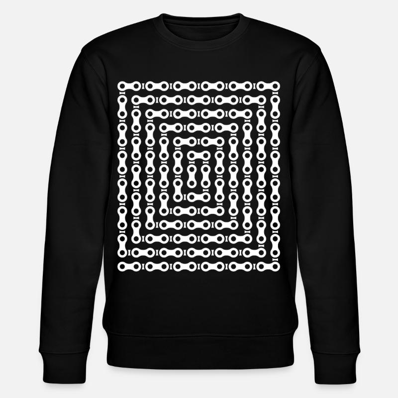 Fahrradketten-Labyrinthmuster - Stanley/Stella Unisex Bio-Sweatshirt CHANGER  - Schwarz