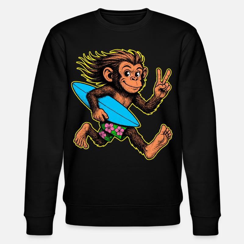 Surf-Monkey-Surf-Vibes - Stanley/Stella Unisex Bio-Sweatshirt CHANGER  - Schwarz