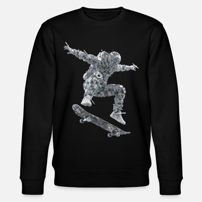 Skateboard Roboter - Stanley/Stella Unisex Bio-Sweatshirt CHANGER  - Schwarz