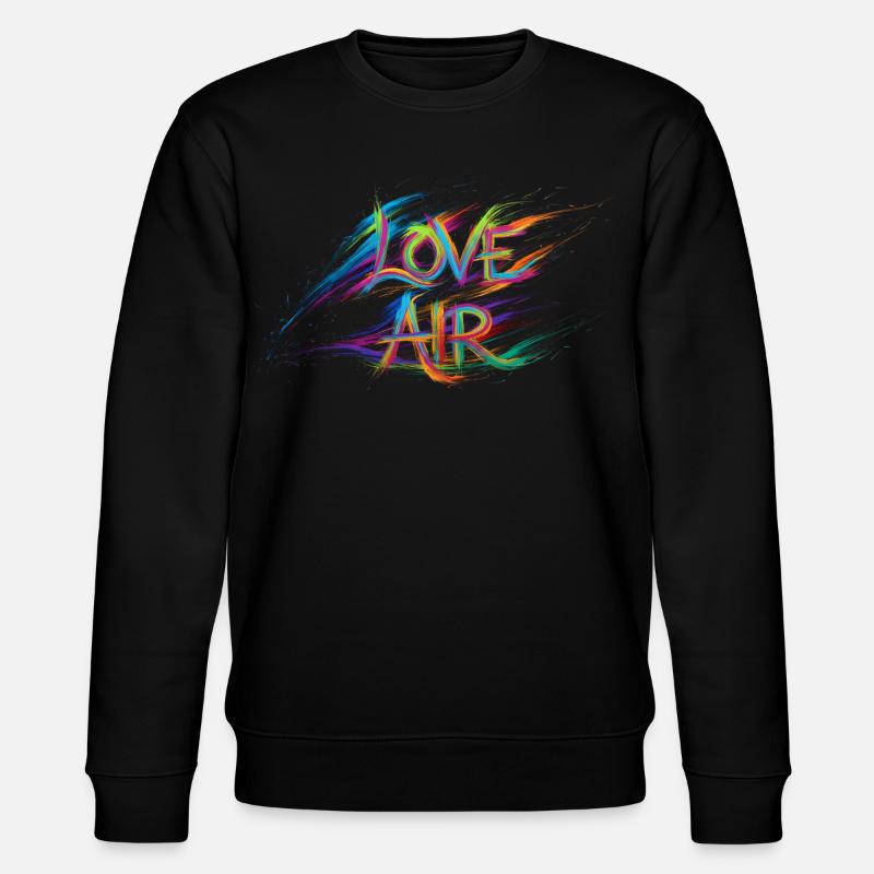 Farbenfrohe Liebesluft-Text-Gemälde - Stanley/Stella Unisex Bio-Sweatshirt CHANGER  - Schwarz