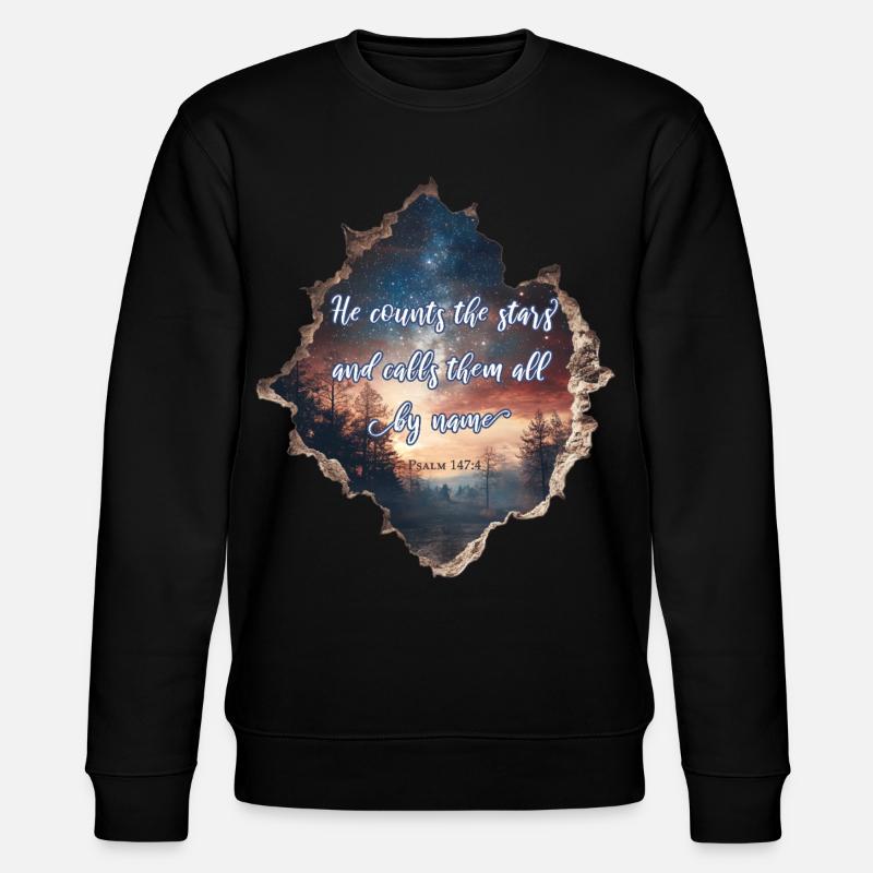Bibelvers Christlich Religiös - Stanley/Stella Unisex Bio-Sweatshirt CHANGER  - Schwarz