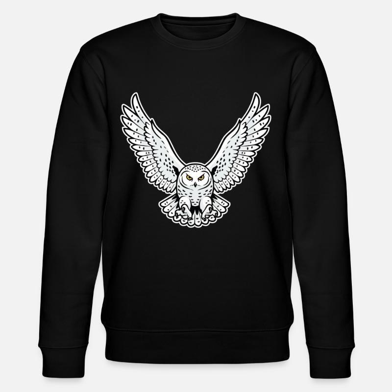 Schneeeule fliegende Angriffseule Haustiereule - Stanley/Stella Unisex Bio-Sweatshirt CHANGER - Schwarz
