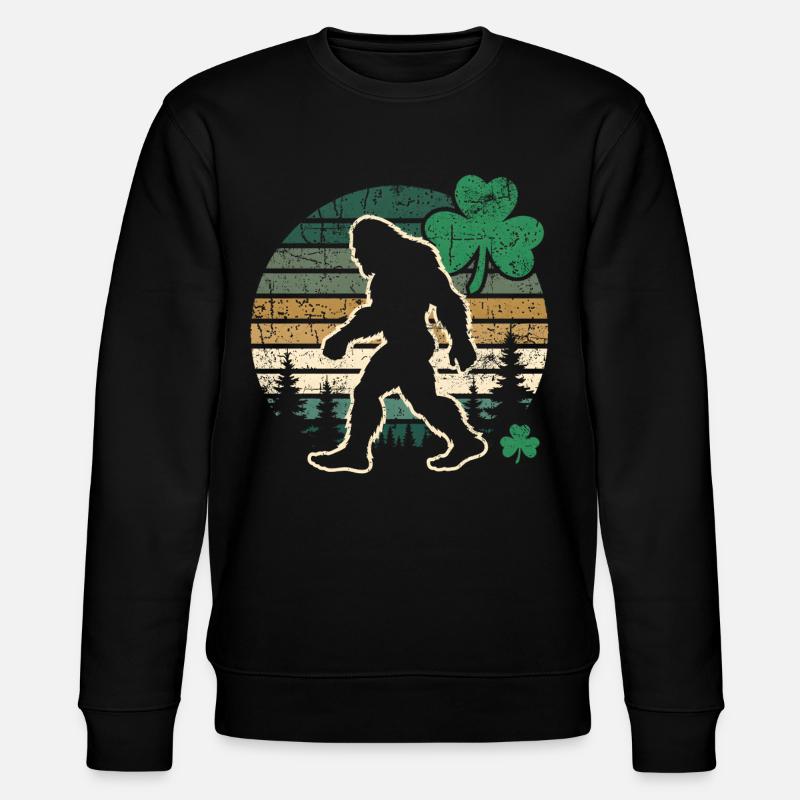 Big Foot St. Patricks Day - Stanley/Stella Unisex Bio-Sweatshirt CHANGER  - Schwarz