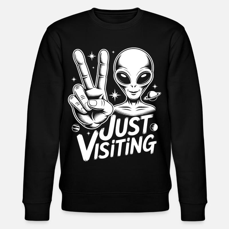 Alien Peace Visitor - Stanley/Stella Unisex Bio-Sweatshirt CHANGER  - Schwarz