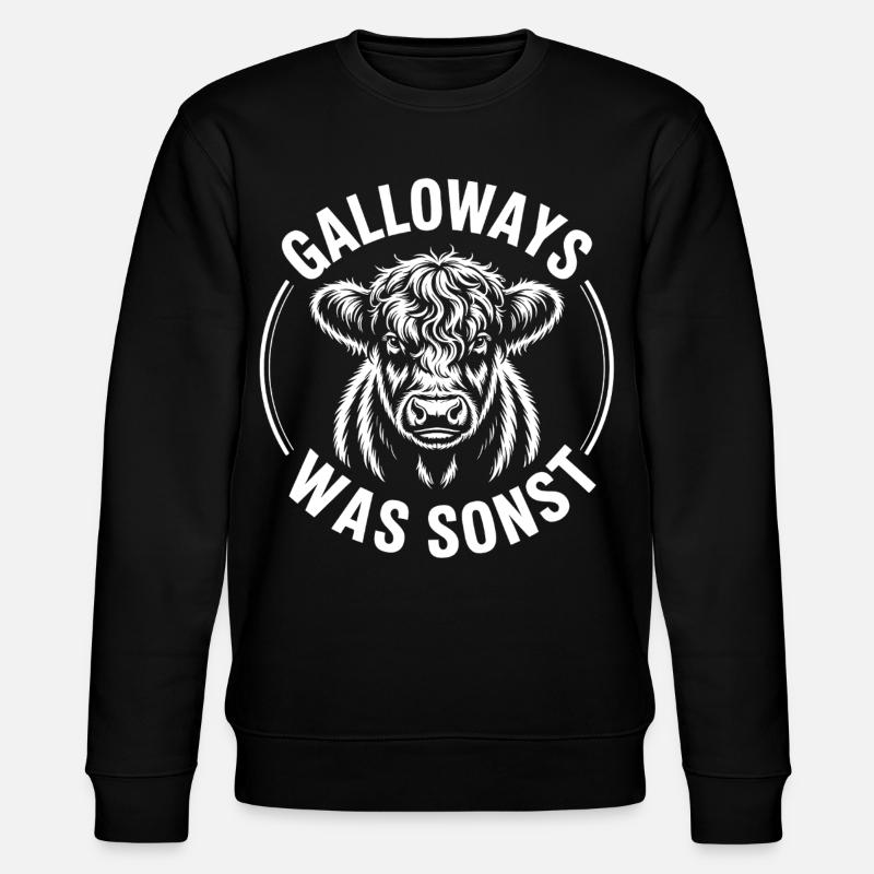 Galloway Rind Kopf - Stanley/Stella Unisex Bio-Sweatshirt CHANGER  - Schwarz