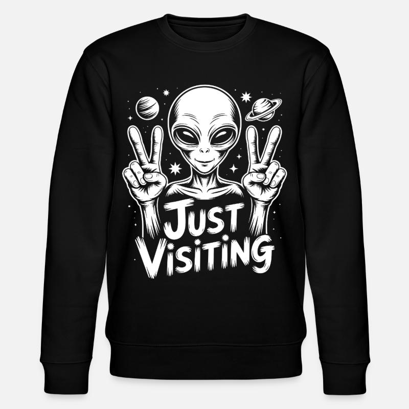 Alien Peace Visitor - Stanley/Stella Unisex Bio-Sweatshirt CHANGER - Schwarz