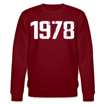 1978 – Großartig seit 1978 - Stanley/Stella Unisex Bio-Sweatshirt CHANGER  - Burgunderrot - Vorne - Nik (191cm) & Marisol (170cm)