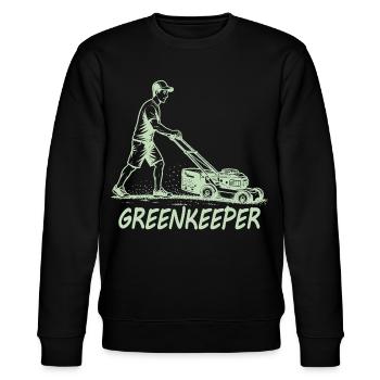 GREENKEEPER Leidenschaft Rasenpflege Garten - Stanley/Stella Unisex Bio-Sweatshirt CHANGER  - Schwarz - Vorne - Nik (191cm) & Marisol (170cm)