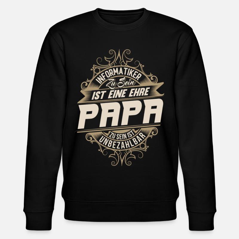 Informatiker Papa - Stanley/Stella Unisex Bio-Sweatshirt CHANGER  - Schwarz