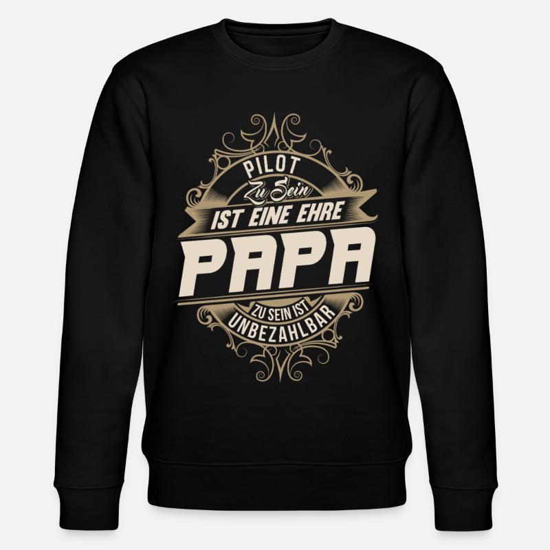 Pilot Papa - Stanley/Stella Unisex Bio-Sweatshirt CHANGER  - Schwarz