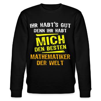Mathematician Gift - Stanley/Stella CHANGER Unisex Organic Sweatshirt - black - Front - Nik (191cm) & Marisol (170cm)