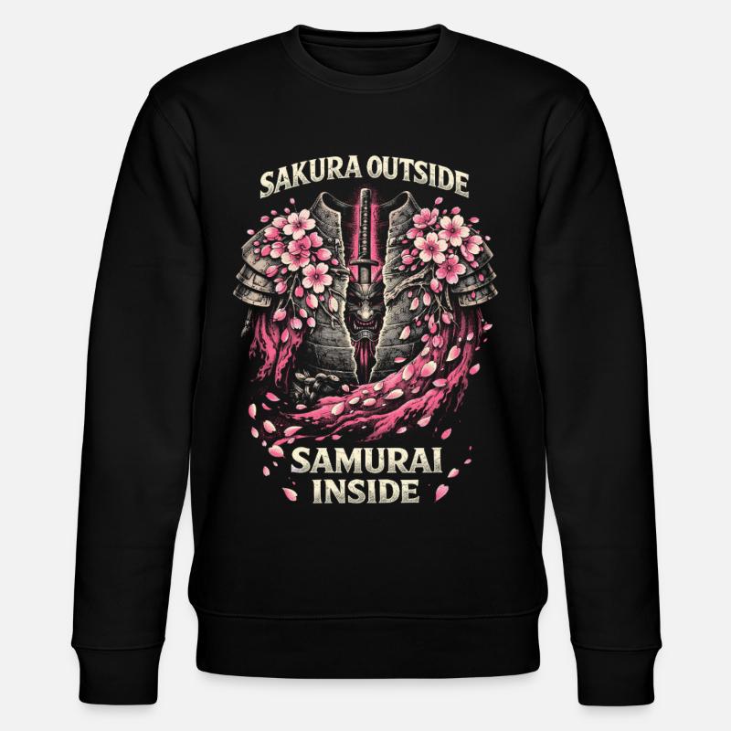 Cherry Blossom Sakura Cherry Blossom - Stanley/Stella CHANGER Unisex Organic Sweatshirt - black
