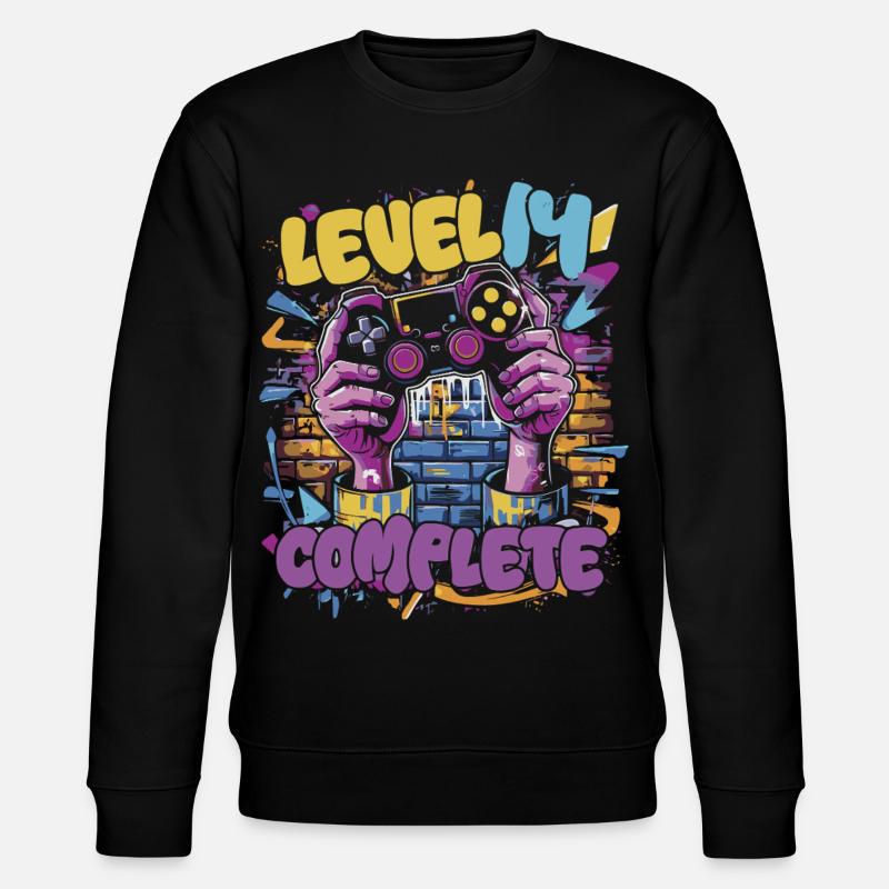 Level 14 Complete Gaming Graffiti - Stanley/Stella Unisex Bio-Sweatshirt CHANGER  - Schwarz