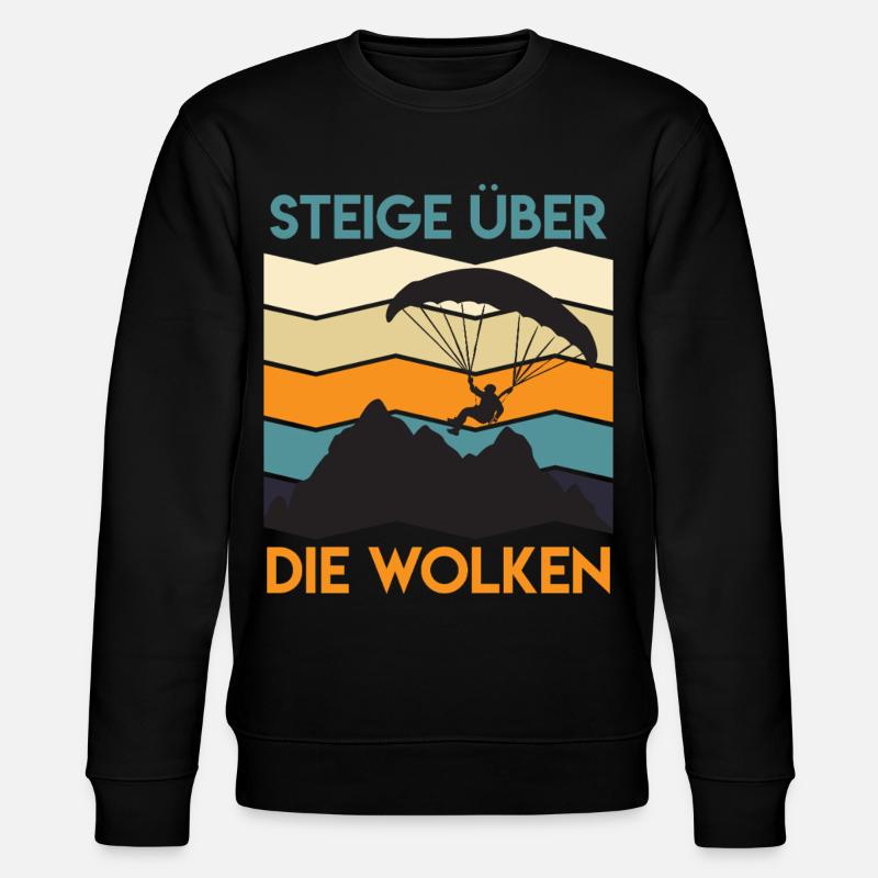 Parapente PLANE AU-DESSUS DES NUAGES Drôle - Sweat bio CHANGER Stanley/Stella Unisexe - noir