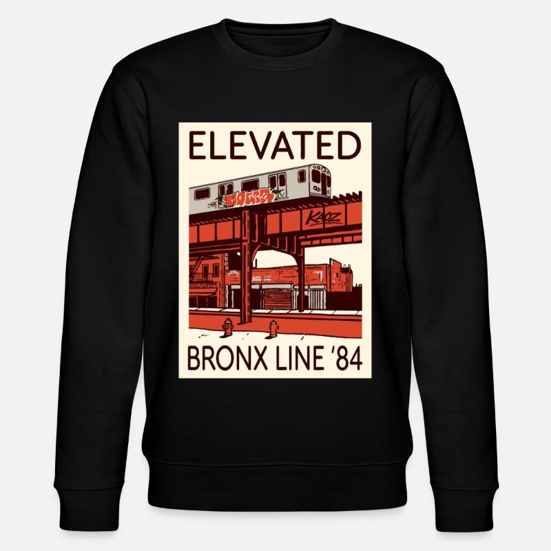 Elevated Bronx Line 84 Graphic - Stanley/Stella CHANGER Unisex Organic Sweatshirt - black