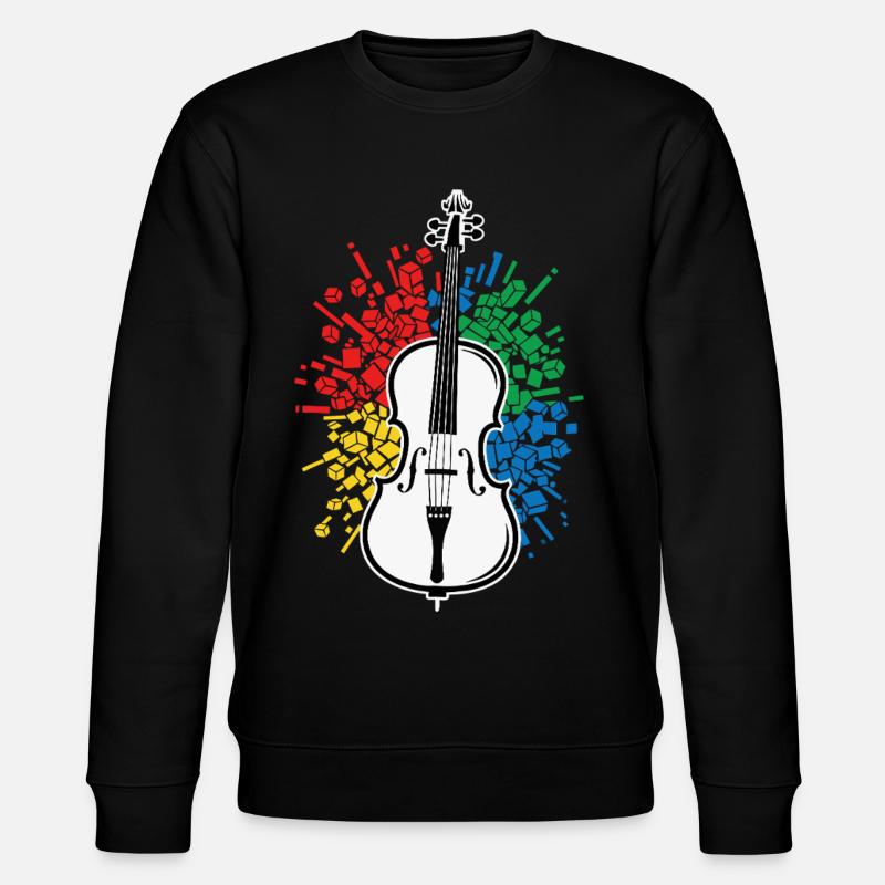 Cello Spieler Musik Abstract - Stanley/Stella Unisex Bio-Sweatshirt CHANGER  - Schwarz