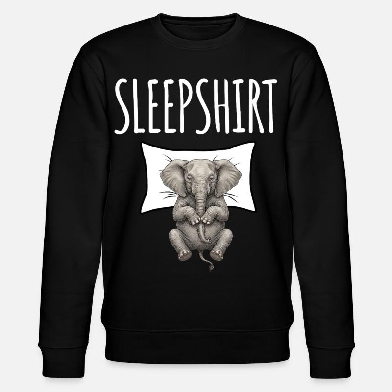 Elefanten Schlafshirt - Stanley/Stella Unisex Bio-Sweatshirt CHANGER - Schwarz