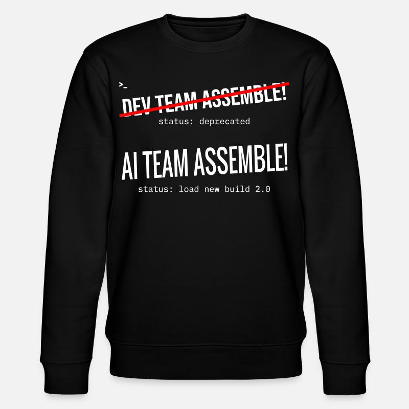 AI Team Assemble – Typografik - Stanley/Stella Unisex Bio-Sweatshirt CHANGER  - Schwarz