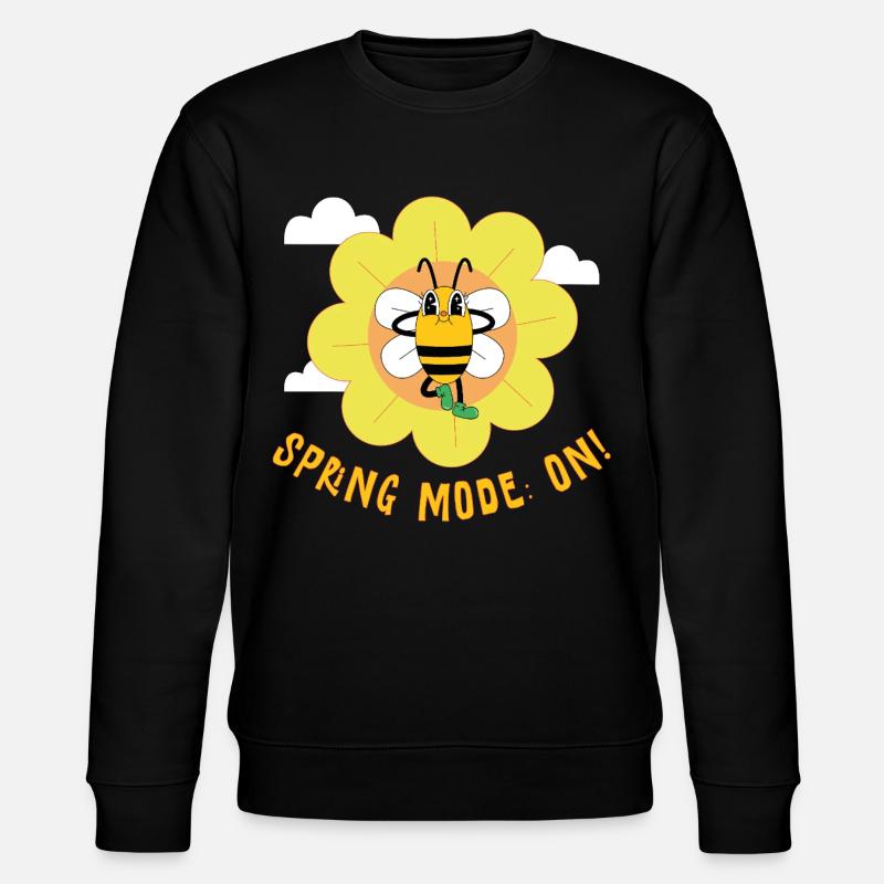 Spring Mode On – Fröhliches Frühlingsmotiv - Stanley/Stella Unisex Bio-Sweatshirt CHANGER  - Schwarz