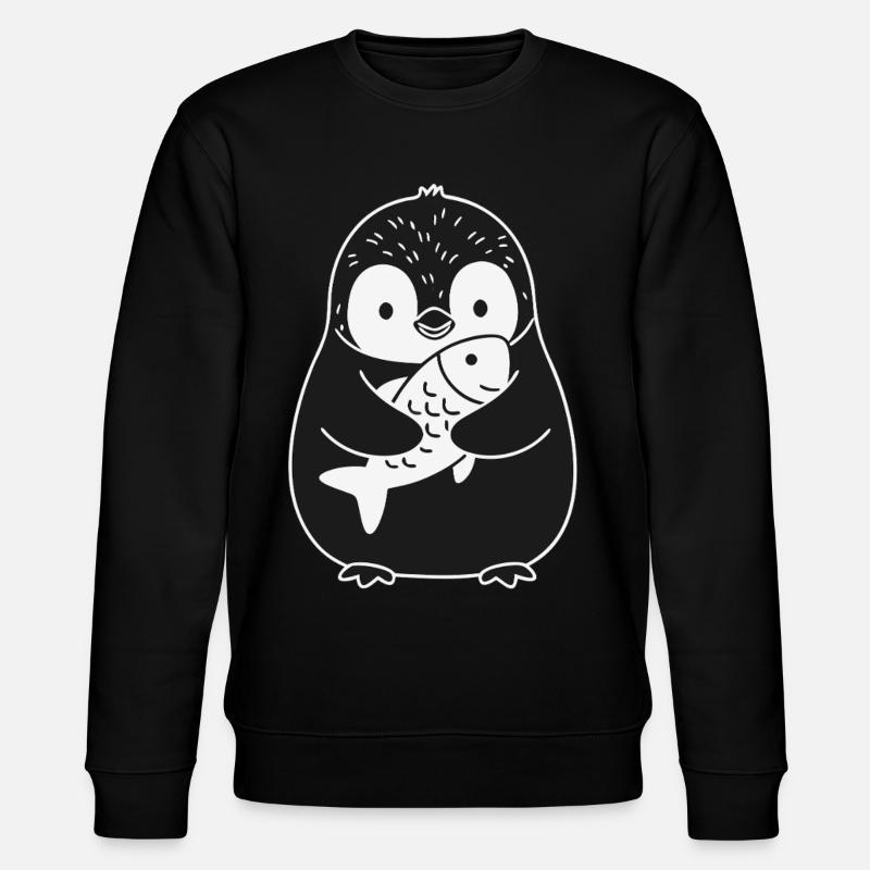 Pinguin Fisch Süßes Tier - Stanley/Stella Unisex Bio-Sweatshirt CHANGER  - Schwarz