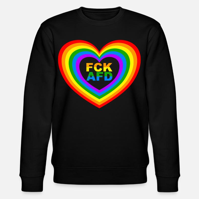 FCK AFD Herz - Stanley/Stella Unisex Bio-Sweatshirt CHANGER  - Schwarz
