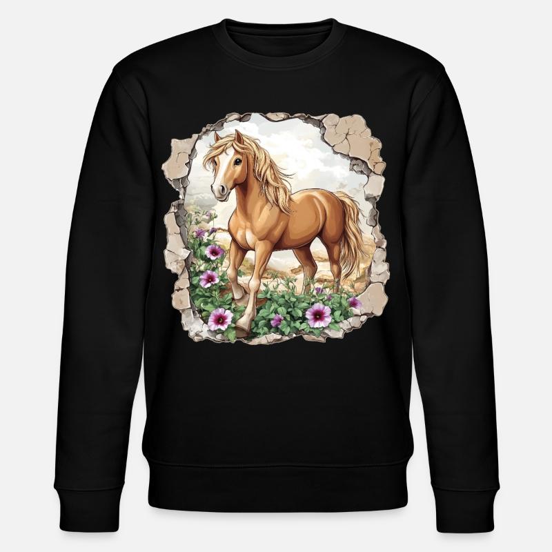 Pferd  - Stanley/Stella Unisex Bio-Sweatshirt CHANGER  - Schwarz
