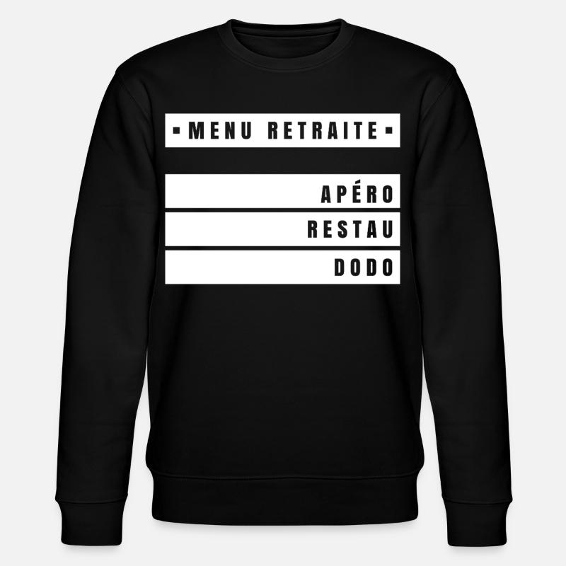 Menu Retraite (bandeau blanc) - Sweat bio CHANGER Stanley/Stella Unisexe - noir