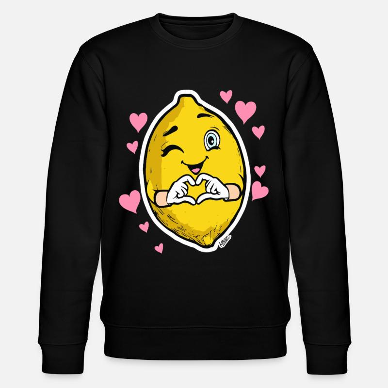Lemon Heart Wink Emblem - Stanley/Stella Unisex Bio-Sweatshirt CHANGER  - Schwarz